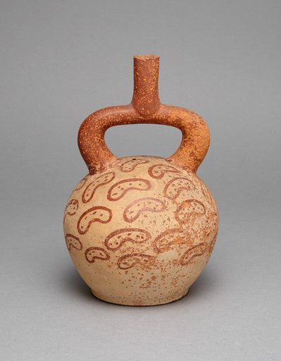 Stirrup Spout Vessel Depicting Diagonal Rows of Peanuts