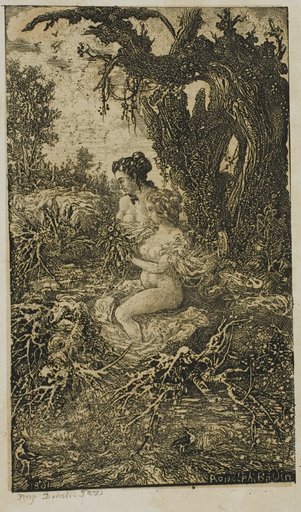 Two Women Bathing at Water's Edge, from Revue Fantaisiste