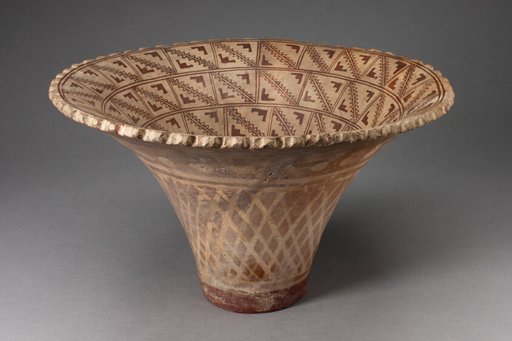 Flaring Bowl with Textile and Exterior Basket Patternings on Interior and Exterior Surfaces