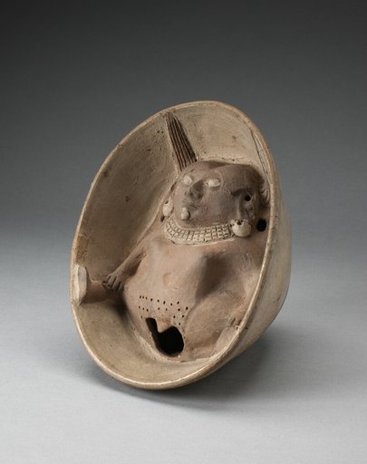 Bowl with Sculpted Female Figure with Splayed Legs in Interior