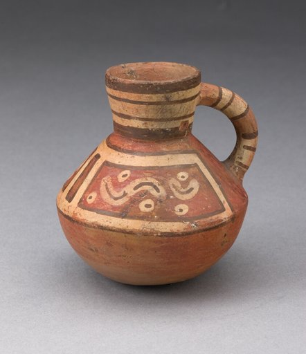 Miniature Handled Bottle with Abstract Motifs