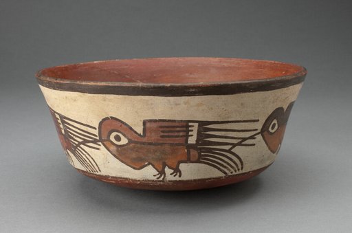 Bowl Depicting a Row of Hummingbirds