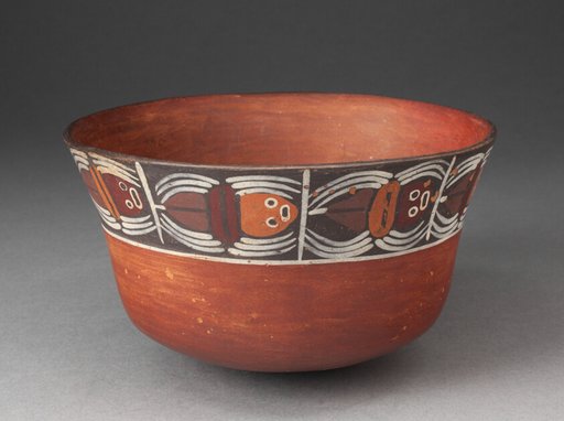 Bowl with Band of Abstract Spiders around Rim