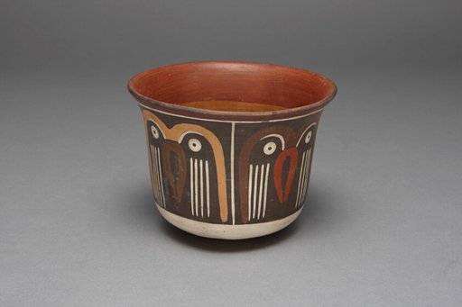 Bowl Depicting a Repeating Abstract Motif, Possibly Representing Owls