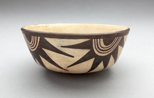 Bowl with Half-Circle with Projections Motifs Descending from Rim