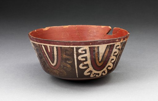 Bowl with Concentric Half-Circle Motifs Descending from Rim