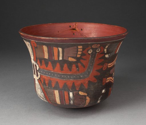 Vessel with Feline Supernaturals with Striped Arms, likely Pampas Cats