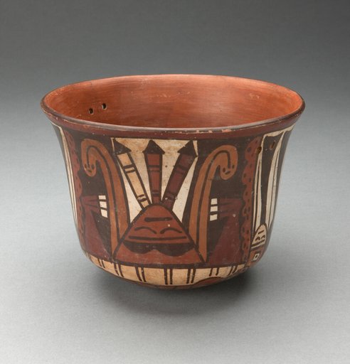 Bowl Depicting Abstract Figure with Darts