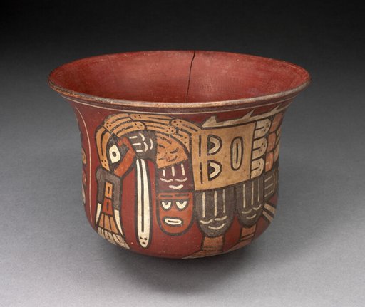 Bowl Depicting Abstract Birds with Personfied Elements