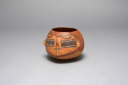Bowl in the Form of a Trophy Head with Bound Lips and Shut Eyes