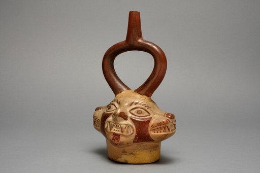 Stirrup Vessel in the Form of Multi-Headed Feline Being
