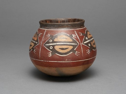 Jar Depicting Abstract Frogs