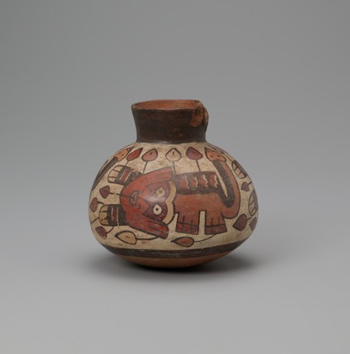 Jar Depicting a Feline with Vegetal Motifs Emerging from its Body