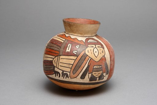 Jar Depicting an Abstract Bird with Trophy Head