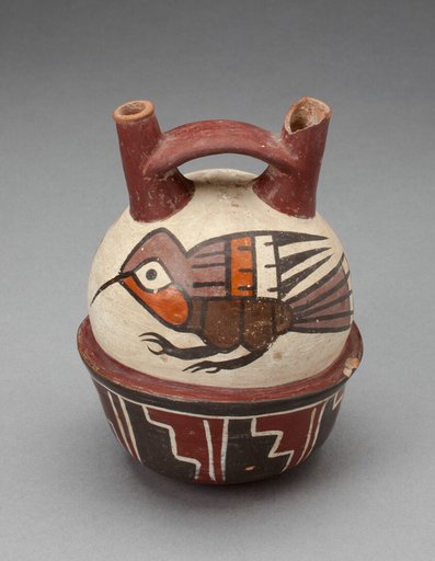 Double Spout Vessel Depicting Hummingbirds
