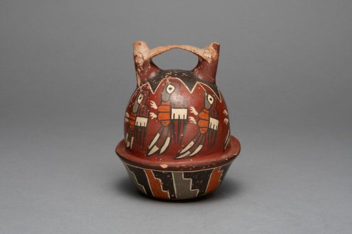 Bridge Vessel Depicting Birds, Possibly Hummingbirds