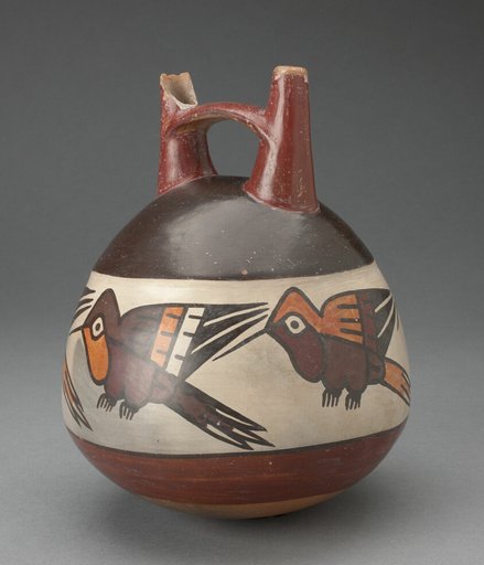 Double Spout Vessel Depicting Hummingbirds