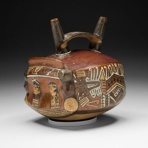 Double-Spouted Vessel Representing a Templelike Structure