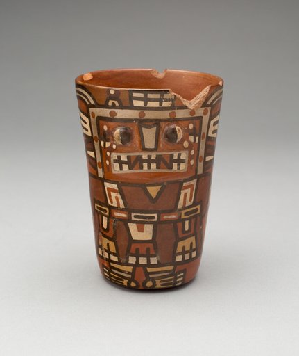 Drinking Cup (Kero) with an Abstracted Masked Figure