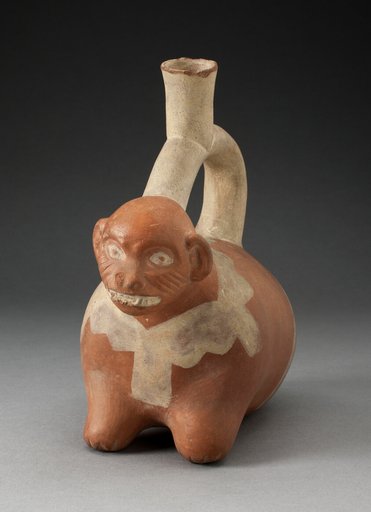Stirrup Spout Vessel in the Form of a Crouching Animal, Possibly a Monkey