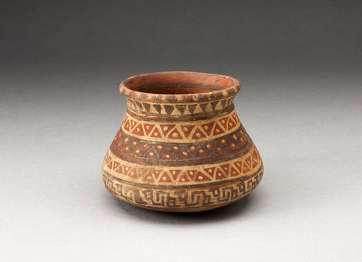 Miniature Jar with Rows of Geometric Motifs