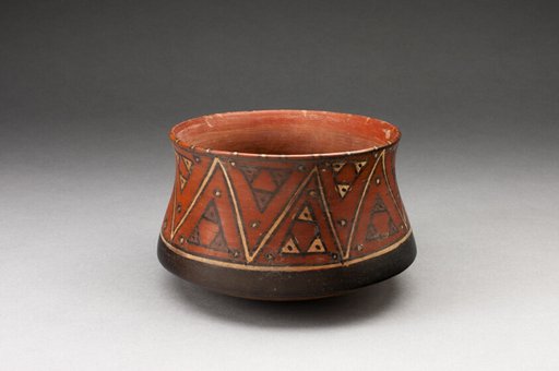 MIiniature Bowl with Geometric Textile-like Pattern