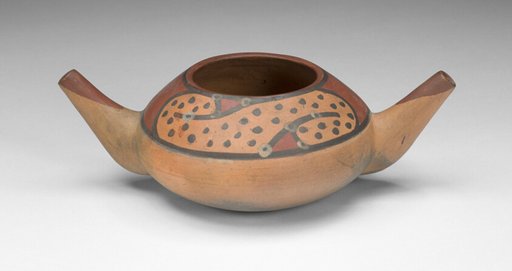 Small Double Spout Bowl with Repeated Curving Motif