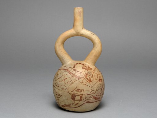 Stirrup Spout Vessel Depicting Costumed Runners