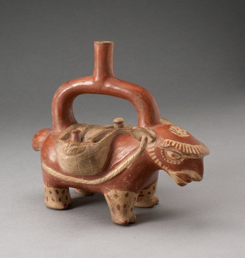 Stirrup Spout Vessel in Form of a Pack Llama