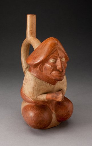 Spouted Vessel in the Form of a Seated Figure with Hands Held Together