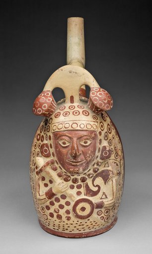 Handle Spout Vessel in the Form of a Bean Warrior