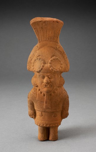 Whistle in the Form of a Figure Wearing Large Headdress