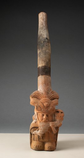 Trumpet in the Form of a Musician Playing Pipes