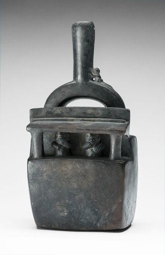 Vessel in the Form of Two Figures Seated Inside a Structure