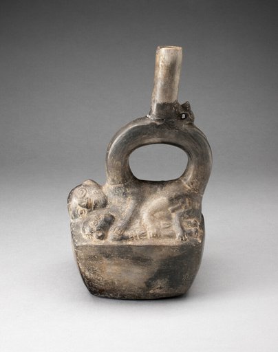Stirrup Spout Vessel Depicting Reclining Figures