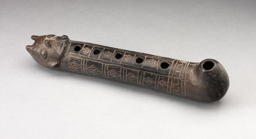 Flute with Incised Geometric Motif and Mouth in the Form of a Human Head