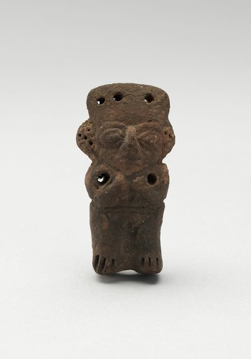 Mold-Made Female Figurine with Pierced Holes in Head and Shoulders