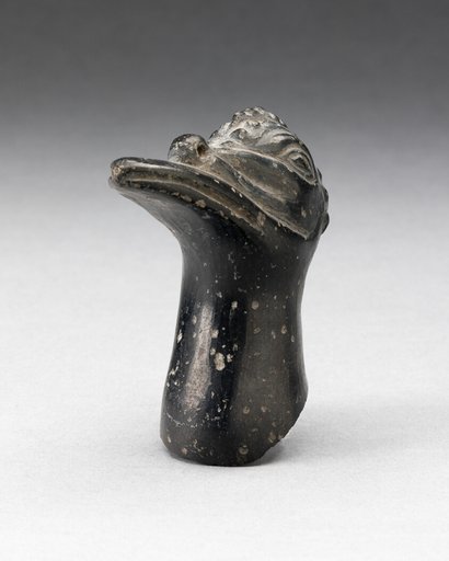 Fragment from a Blackware Vessel in the Form of a Crested Bird Head