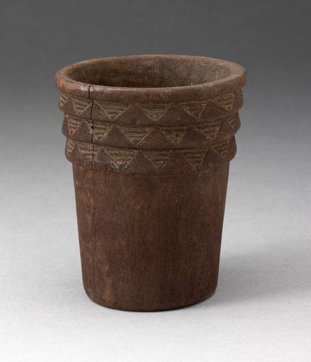 Drinking Vessel (Kero) with Incised Geometric Pattern