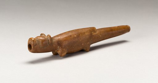 Long Tube, Possbly for Lime, in the Form of an Animal