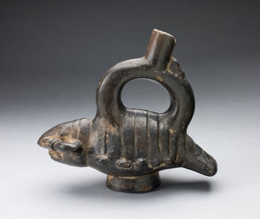 Single Spout Blackware Vessel in the Form of a Crayfish