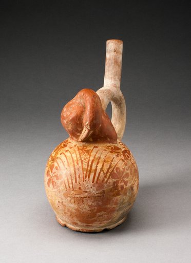 Handle Spout Vessel with Resting Bird