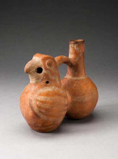 Double-Chambered Handle Spout Vessel with Parrot