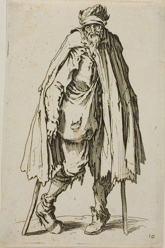 Beggar Leaning on a Stick, plate nineteen from The Beggars