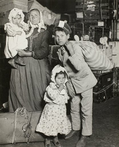 Italian Family Seeking Lost Baggage, Ellis Island