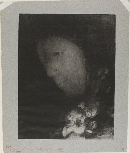 Head of Woman With Corsage of Flowers