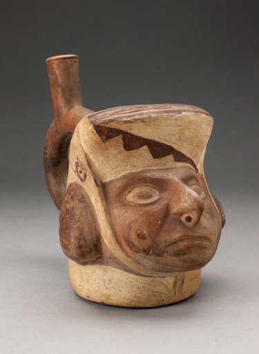 Portrait Vessel of a Figure with a Squared Headdress