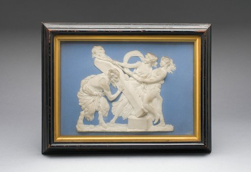 Plaque with Bacchantes and Satyr