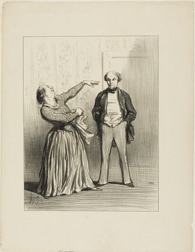“- Husbands are really not what a vain people likes to believe!,” plate 3 from Les Divorceuses