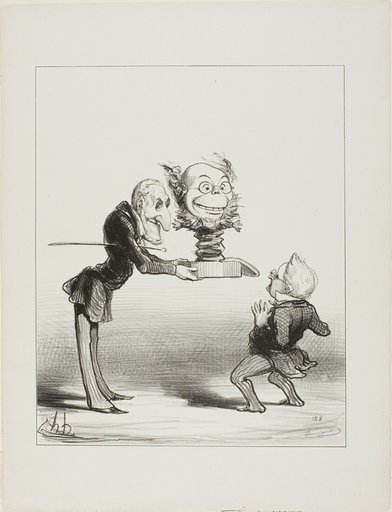 Father Molé bringing New Years gifts to little Thiers, plate 62 from Actualités
